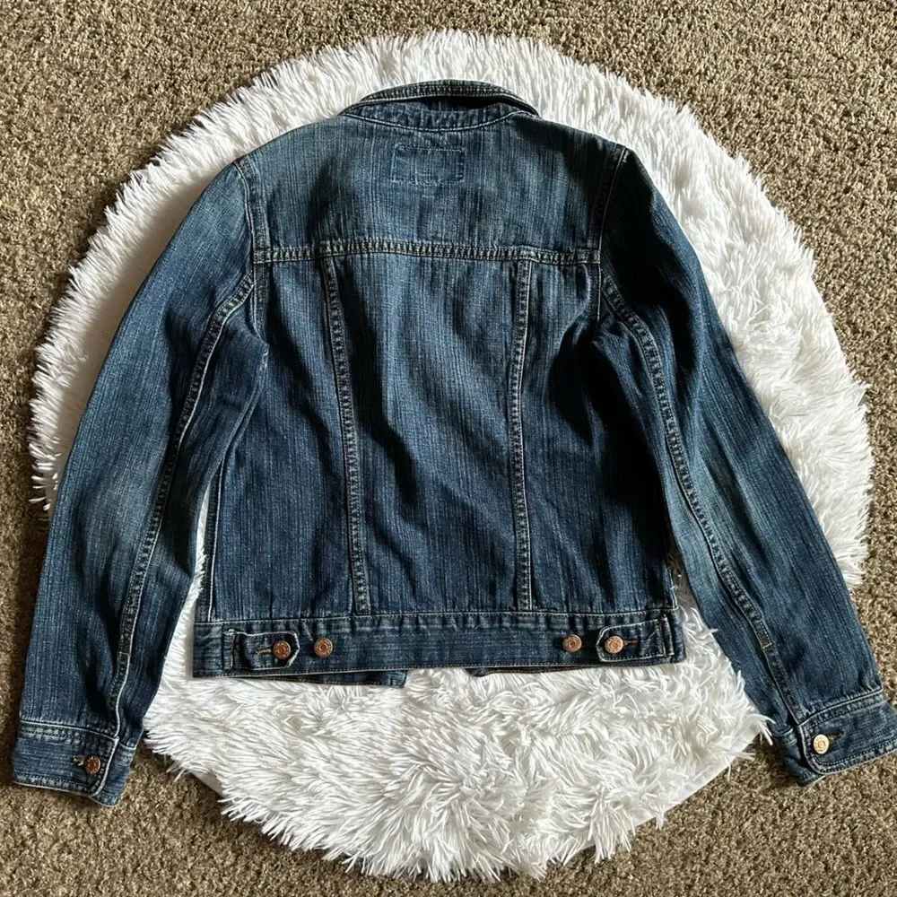 Old Navy Jean‎ Jacket Trucker Button Down Denim Blue Womens Size Small